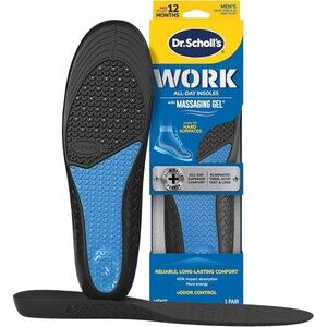 Dr. Scholl's Work All-Day Comfort Insoles Black Men's 8-14 Massaging Gel 1 Pair
